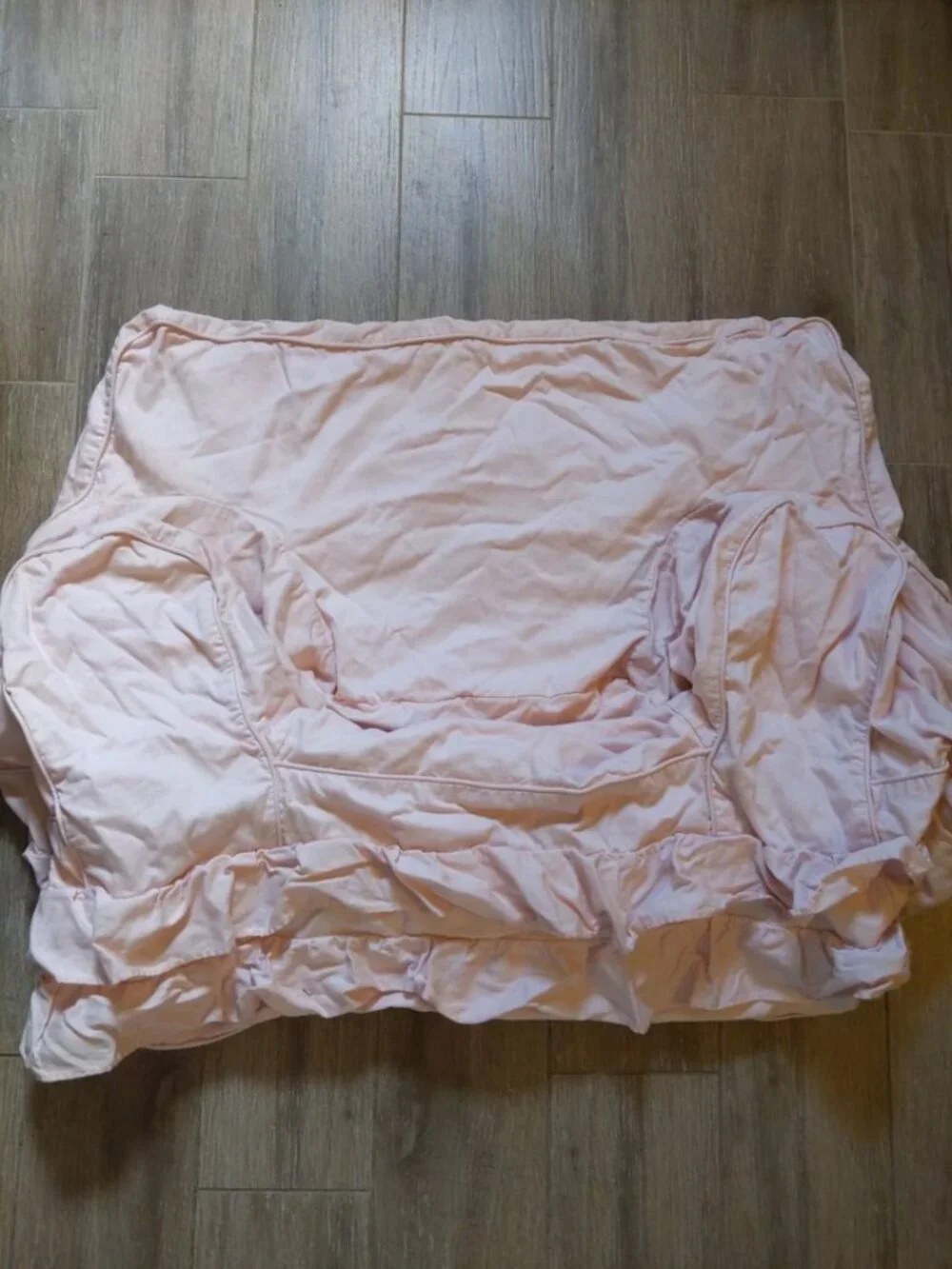pottery barn kids oversize anywhere chair cover Dusty blush pink ruffle mono rem